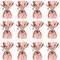 12 Piece Metallic Plastic Wrapped Pink Rose Gold Balloon Holder Weights Table Centerpiece For Wedding, Valentine's Day, Birthday Party Decorations And Supplies, 5" x 2.25"